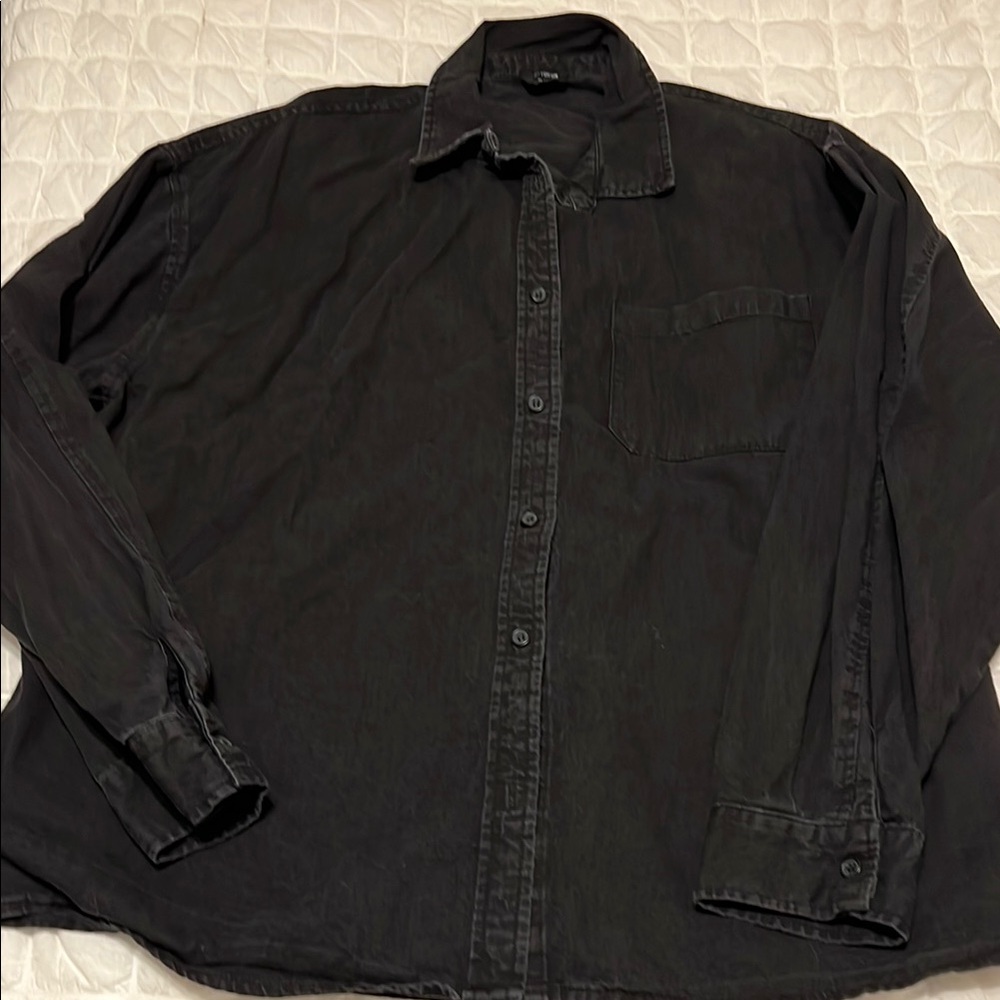 Cotton On Black Button-Up Shirt
